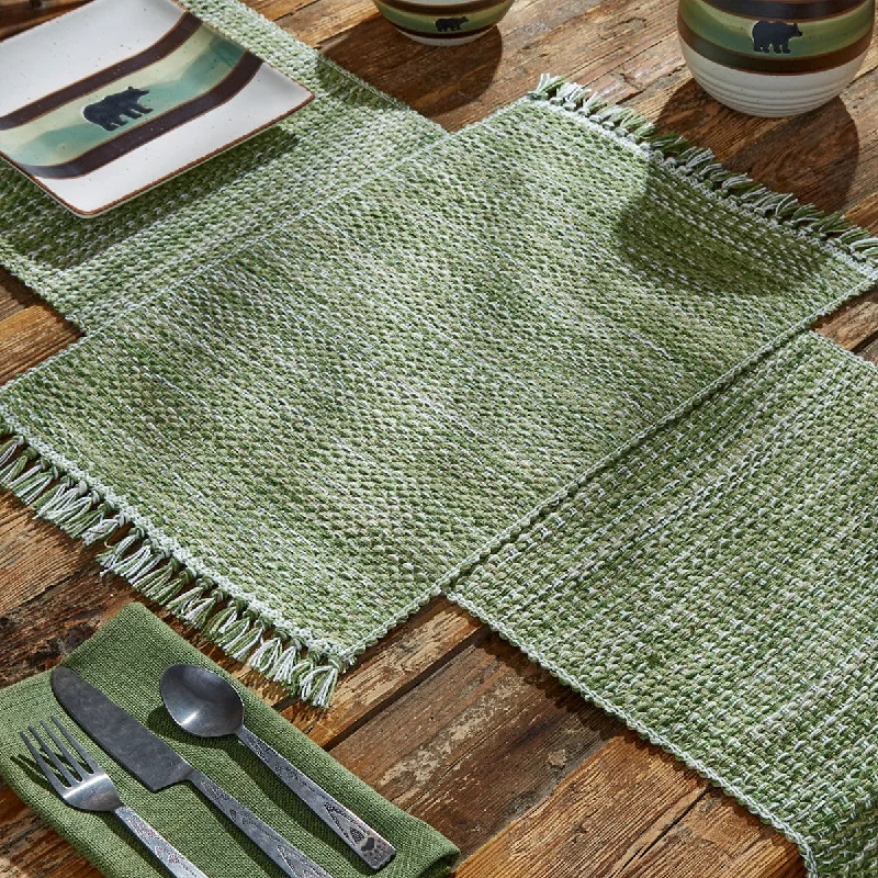 Basketweave Placemat - Evergreen set of 12  Park Designs