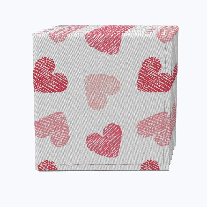 Valentine's Shaded Hearts Cotton Napkins