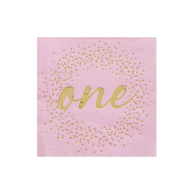 Pink Onederland Cocktail Napkins