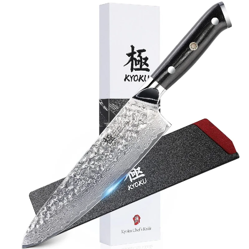 KYOKU 8-Inch Chef Knife Damascus kitchen knife - Black