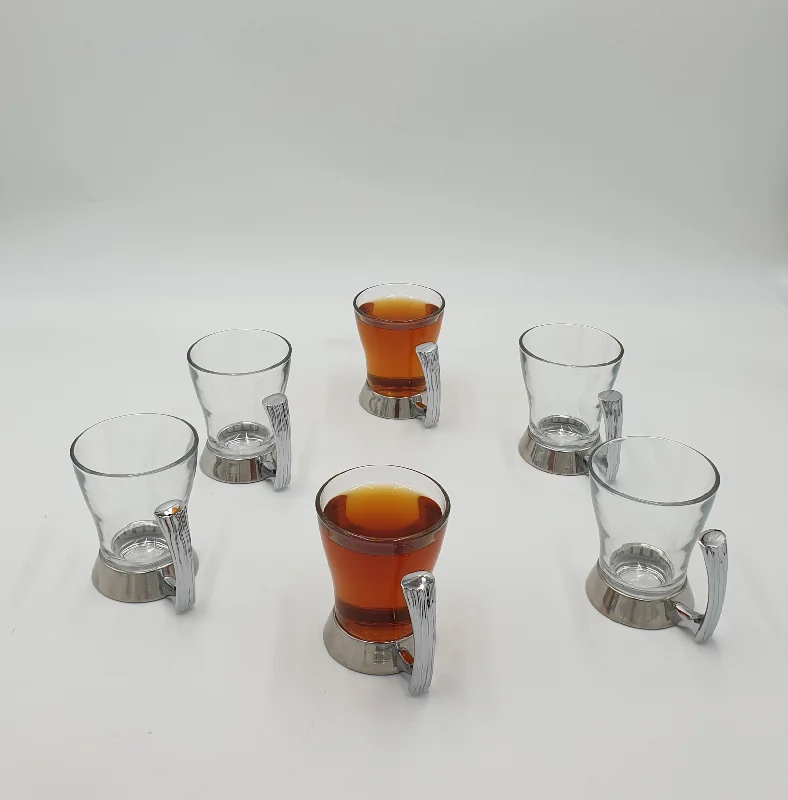 6 PC TEA GLASS- SILVER - 6/CS