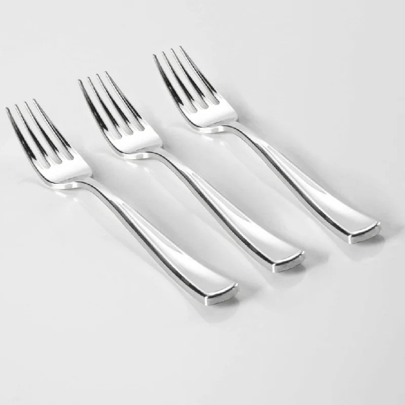 Classic Design Silver Plastic Forks | 20 Forks