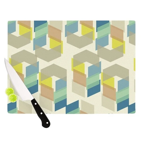 KESS InHouse Gukuuki 'Kobob Chevron' Geometric Brown Cutting Board