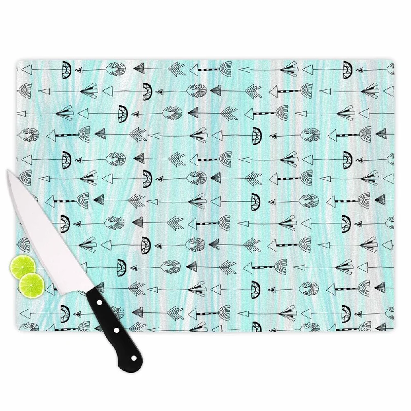 Kess InHouse Danii Pollehn 'Mintyarrows' Pastel Pattern Cutting Board