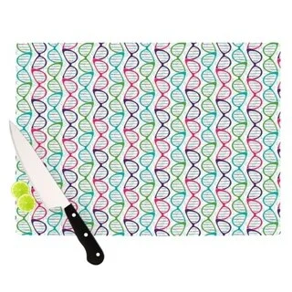 Kess InHouse Holly Helgeson 'Geeky DNA' Pink and Blue Glass Cutting Board