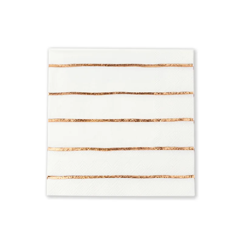 Rose Gold Frenchie Striped Petite Napkins