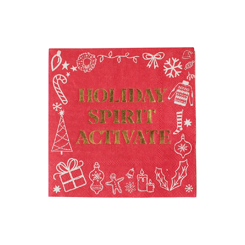 "Holiday Spirit Activate" Cocktail Napkins