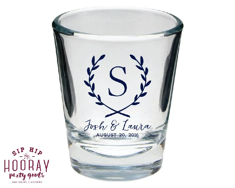 Floral Wedding Design Shot Glasses #1548