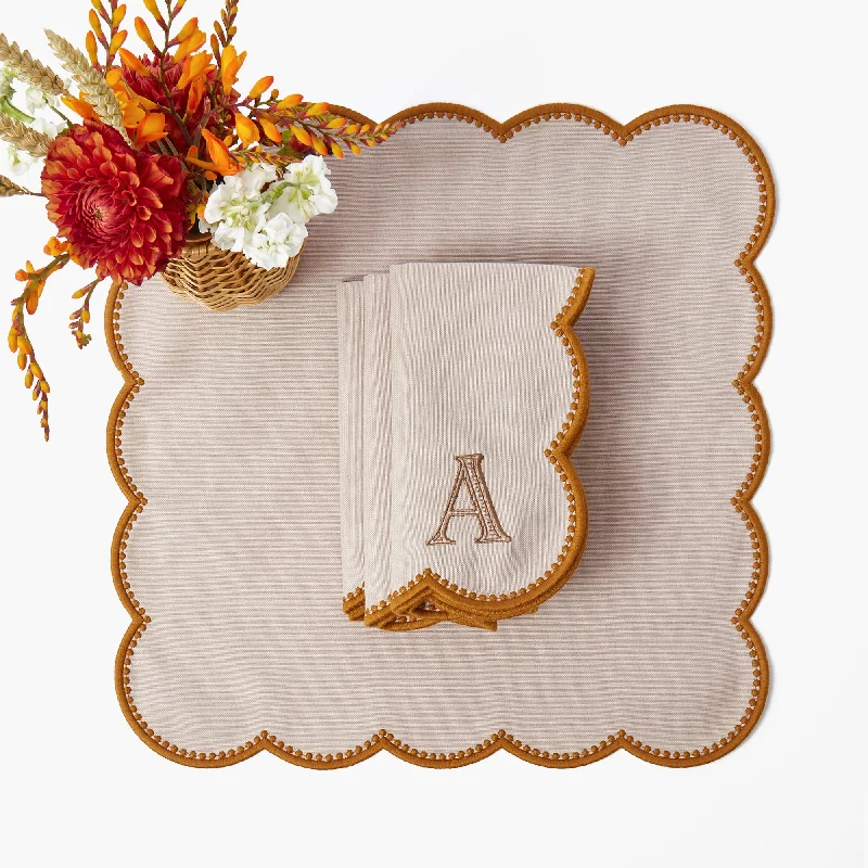 Bettina Taupe & Mustard Napkins (Set of 4)