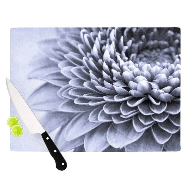 Kess InHouse Iris Lehnhardt 'A Flower' Grey Petals Cutting Board