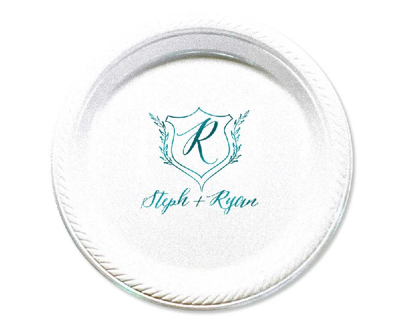 The Adventure Begins | Shield Monogram 7" Cake Plates #1688