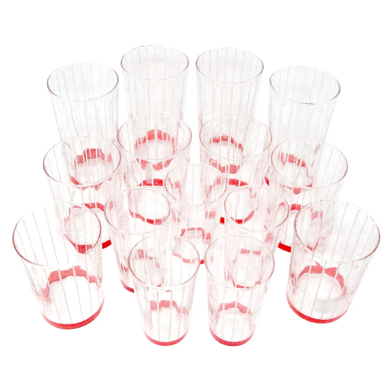 White Pinstripe 15 Pc. Depression Glass Set