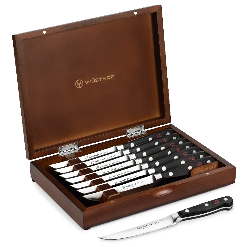 Wusthof Classic 8 Piece Steak Knife Set with Wood Case