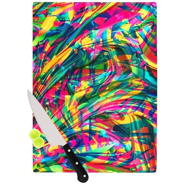 KESS InHouse Danny Ivan 'Wild Abstract' Rainbow Illustration Cutting Board