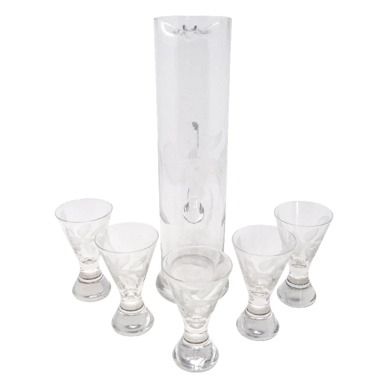 Frosted Daffodil Cocktail Pitcher Set