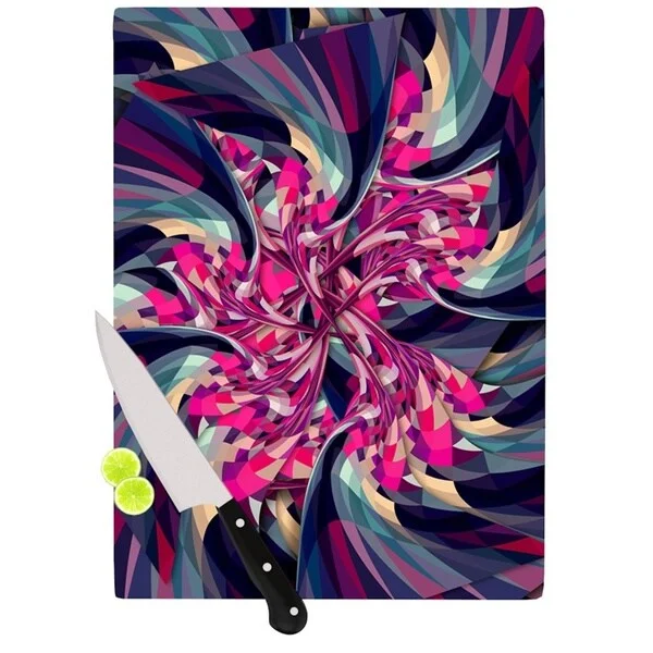 KESS InHouse Danny Ivan 'Purple Spiral' Pink Geometric Cutting Board