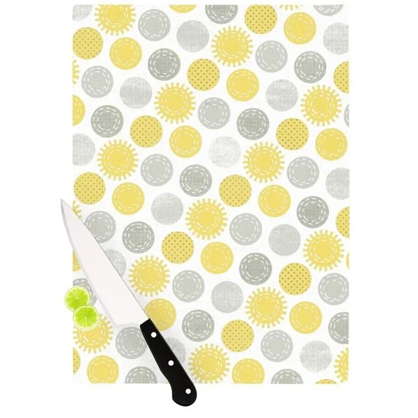 KESS InHouse Heidi Jennings 'Sunspot' Yellow Spots Cutting Board