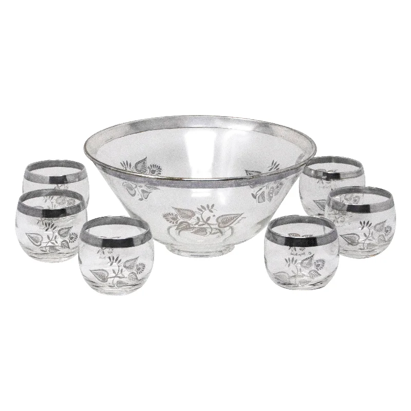 Georges Briard Silver Overlay Punch  Bowl Set