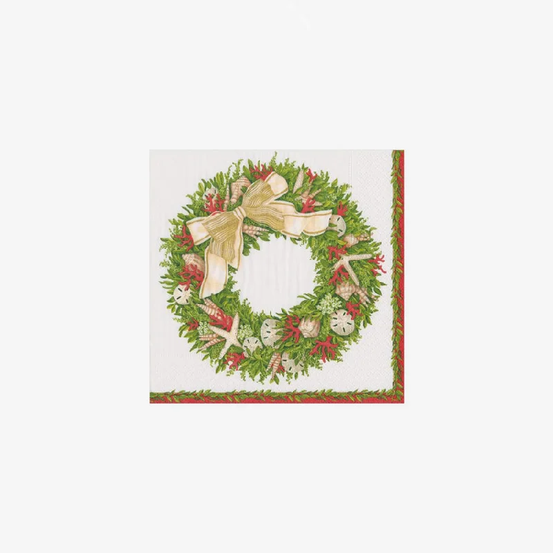 Caspari | Shell Wreath Napkin