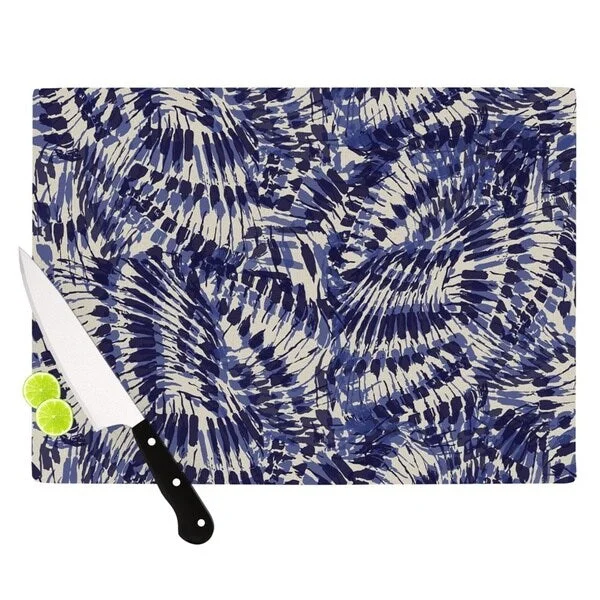 KESS InHouse Gukuuki 'Iggy Palms' Navy Blue Cutting Board