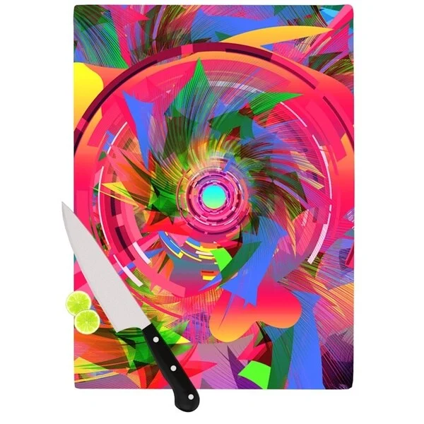 KESS InHouse Danny Ivan 'Fun Hole' Pink Multicolor Cutting Board