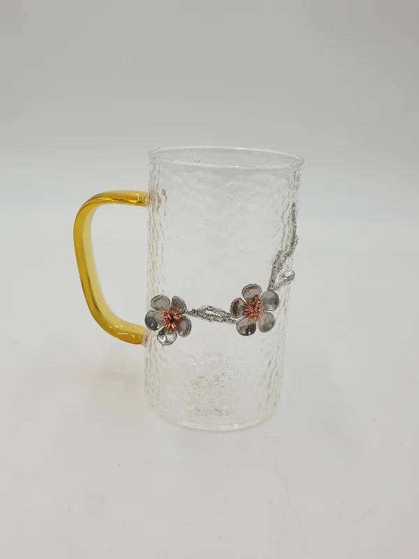 2.75"x4.75" TEA GLASS WMETAL FLOWER - 50/CS