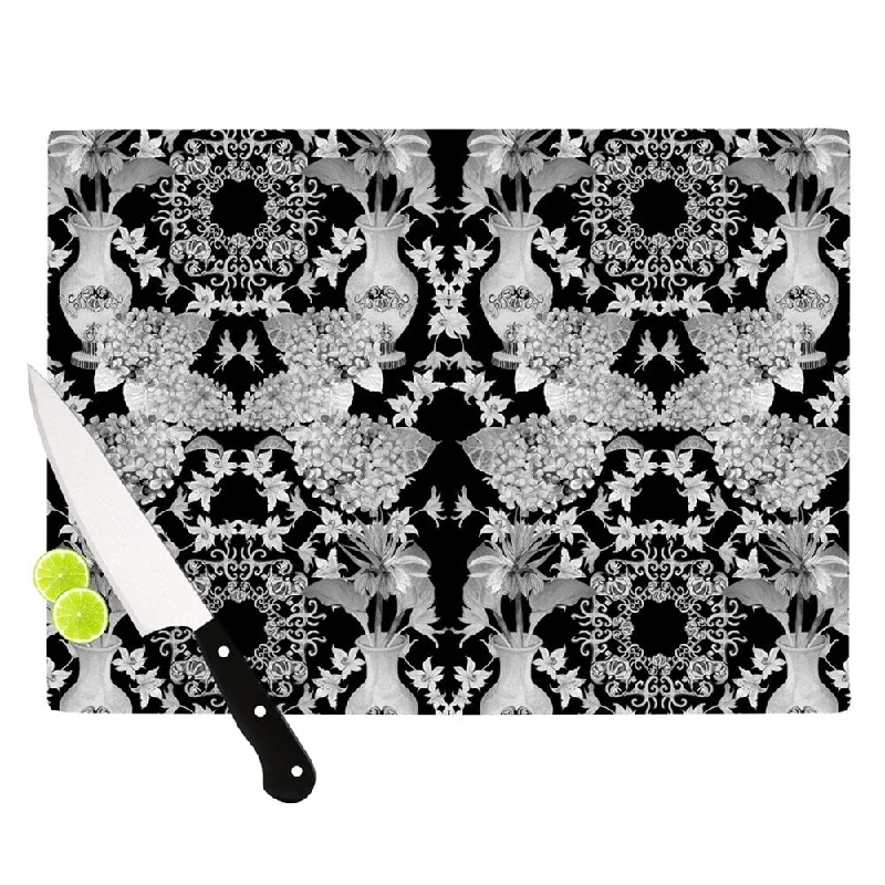 Kess InHouse DLKG Design 'Versailles Black' Glass Cutting Board