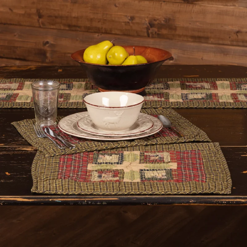 Tea Cabin Placemat Quilted Set of 6 12x18 VHC Brands