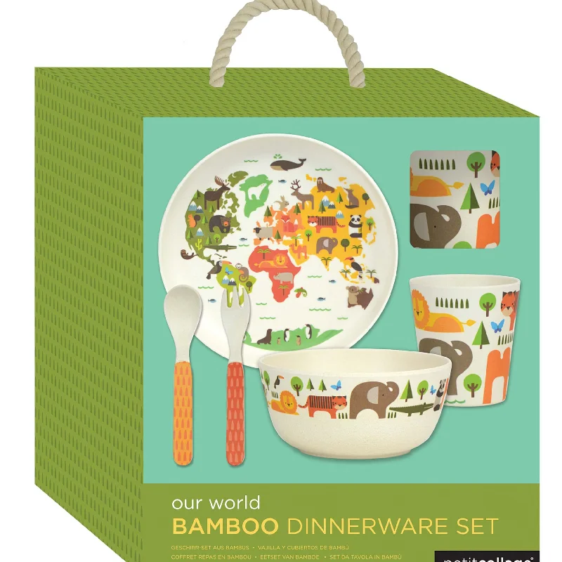 Petit Collage Bamboo Dinnerware Set World