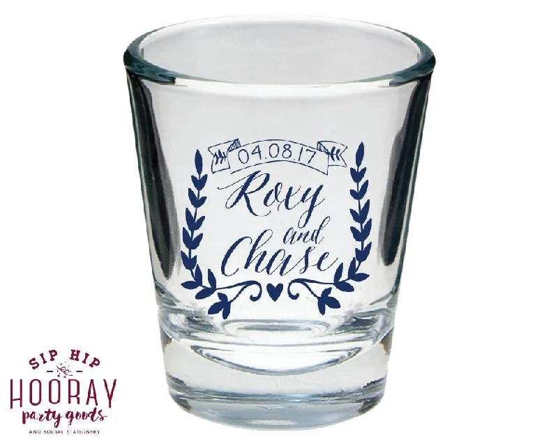 Monogrammed Wedding Shot Glass Design #1680