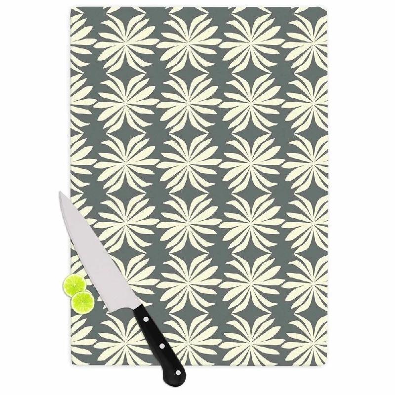 Kess InHouse Amy Reber "White Palm" Green Pattern Cutting Board