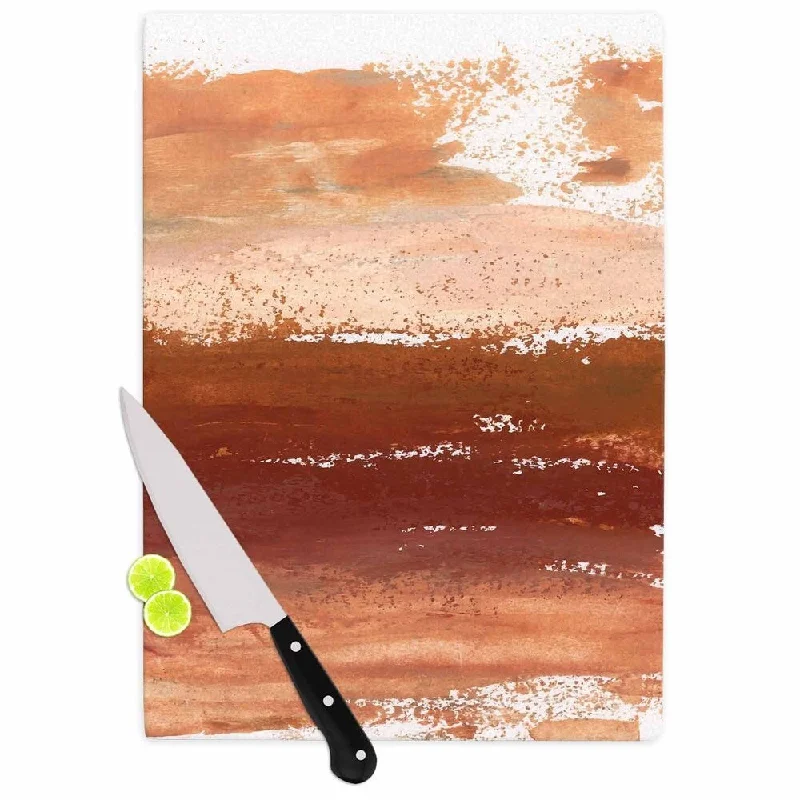 Kess InHouse Iris Lehnhardt 'Cinnamon Chai' Orange Painting Cutting Board