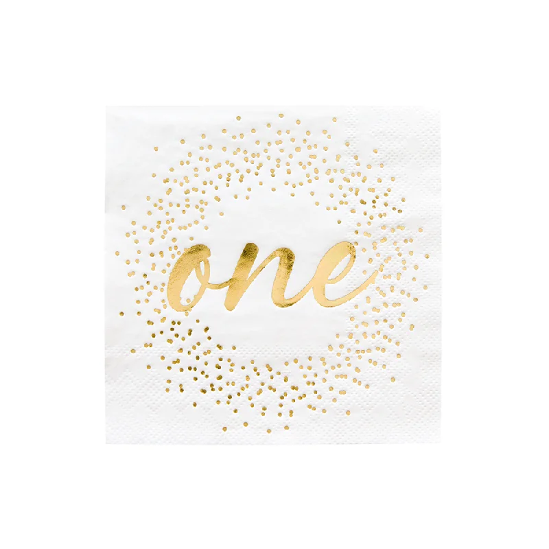 Gold Onederland Cocktail Napkins