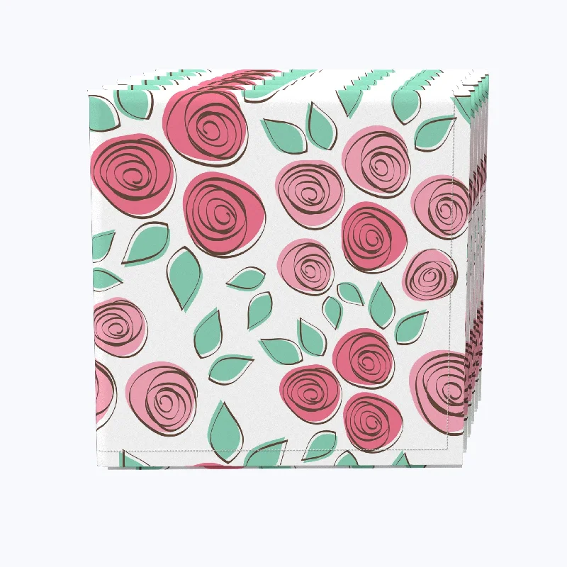 Pink Rose Toss Napkins