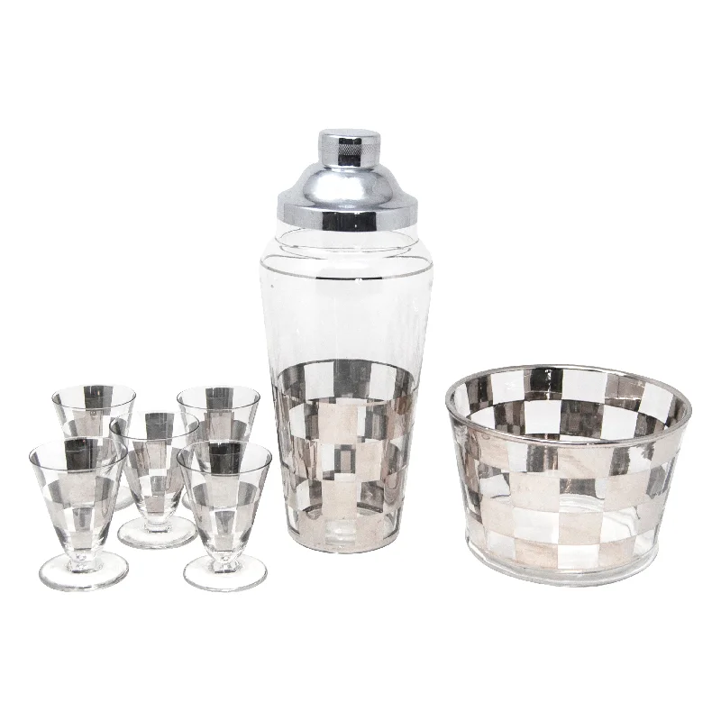 Mercury Checkerboard Cocktail Shaker Set