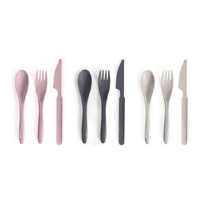 IS Gift Wheat Straw Travel Cutlery Assorted Set 3 Piece (price per set)