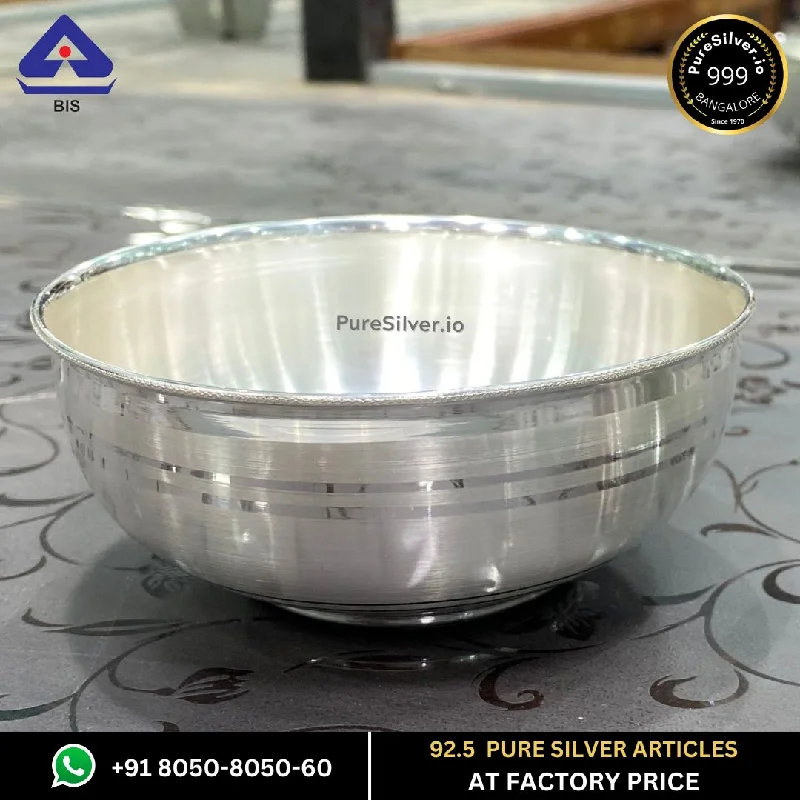 Resell: Pure Silver Bowl - Emery Delhi Silver Bowl With Weights (10 - 225 gms / 2" - 7")