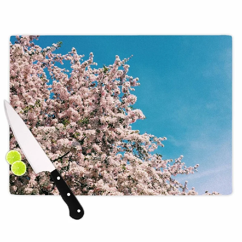 KESS InHouse Chelsea Victoria 'Blossom Tree' Blue Pink Cutting Board