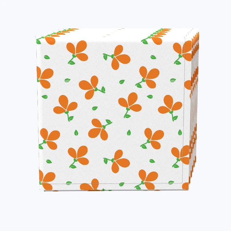 Spring Flowers, Orange Napkins