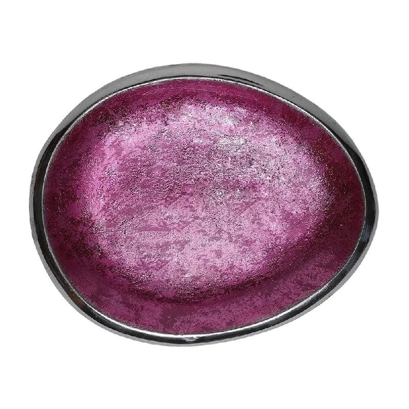 Melange Home Decor Cuivre Collection, 6-inch Oval Platter, Color - Dark Pink, Pack of 12