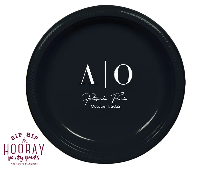 Monogram Cheers To You Wedding Plate, #3004