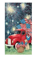 Old Glory Red Truck (Guest Towel)