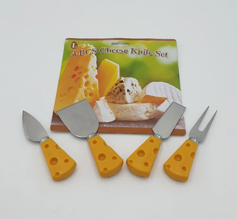 4PC CHEESE KNIFE SET-YELLOW - 144/CS