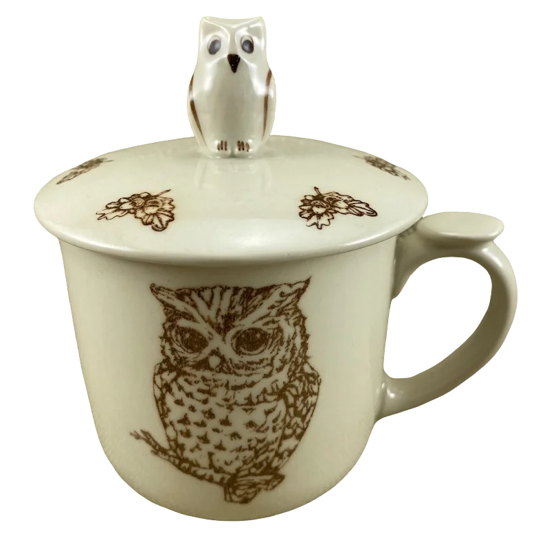 Baby Owls Elisabeth Trostli Mug & Lid Andrea By Sadek