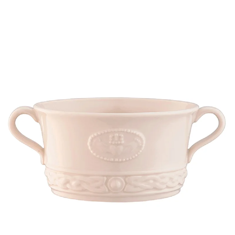 Belleek Classic Claddagh Handled Soup Bowl