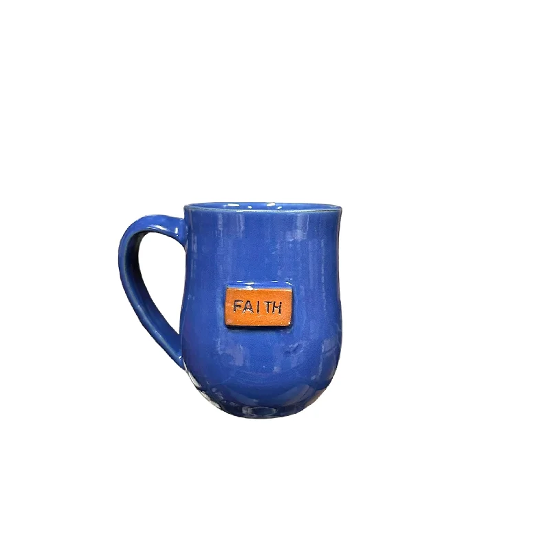 Faith Button Mug - Sapphire Blue