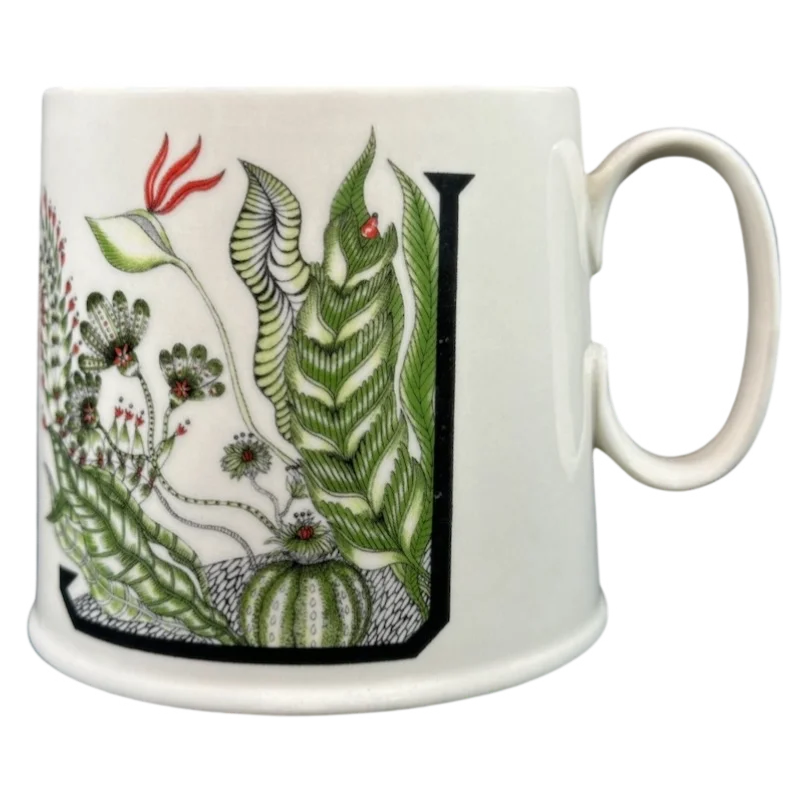 Florence Balducci Letter "J" Botanical Monogram Initial Mug Anthropologie