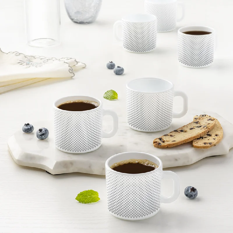 Larah by Borosil Grey Pixel Mug Set