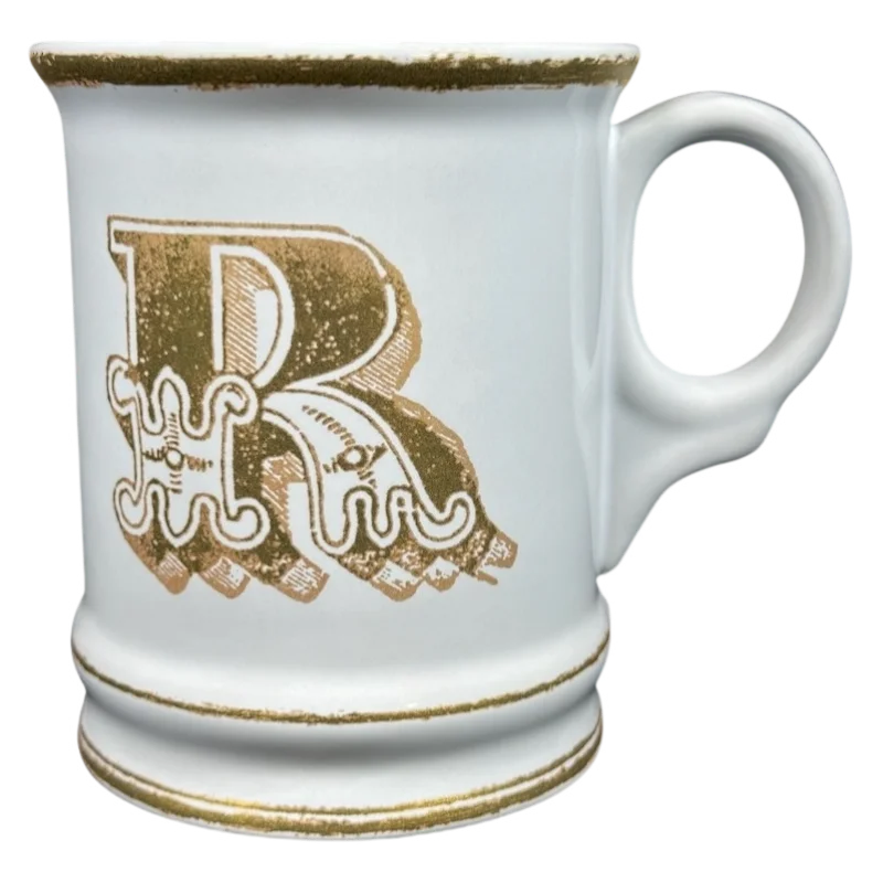 Letter "R" Gold Writing Monogram Initial Mug Williams Sonoma