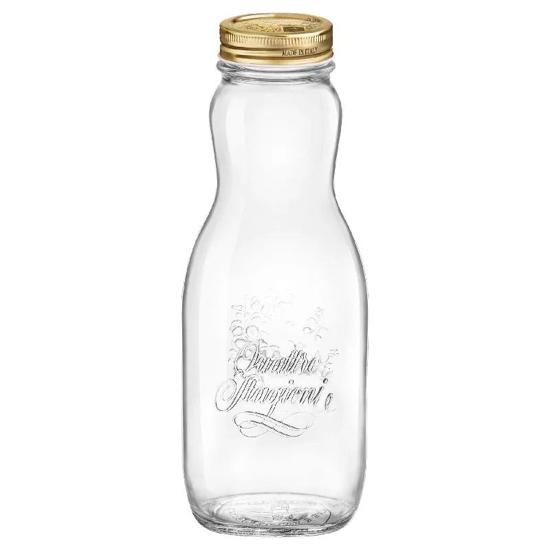 1L Quattro Stagioni Glass Juice Bottle with Screw Top Lid - By Bormioli Rocco